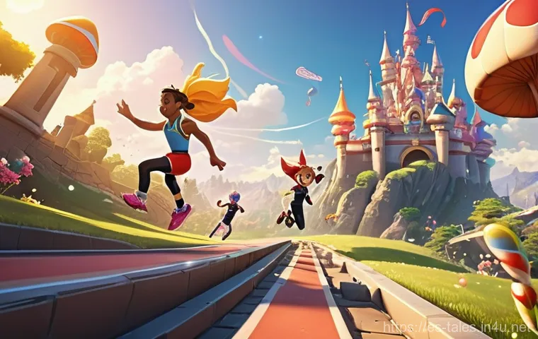 테일즈런너 랭킹별 보상 분석 - Image Prompt 1: The Thrill of the Race for Glory**