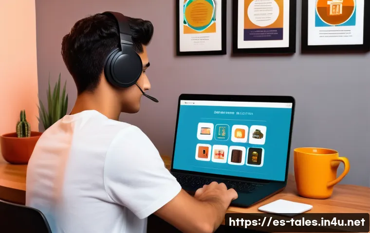 테일즈런너 계정 복구 - A detailed digital illustration of a young Hispanic gamer sitting at a modern gaming setup in a cozy...