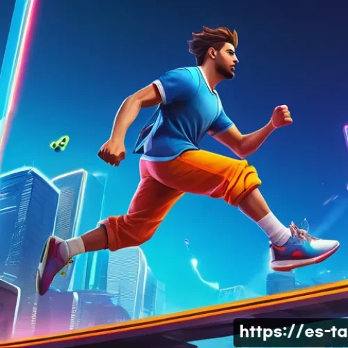 테일즈런너 스피드 맵 기록 세우기 - A dynamic scene of a skilled gamer intensely focused while practicing precise jumps and landings in ...