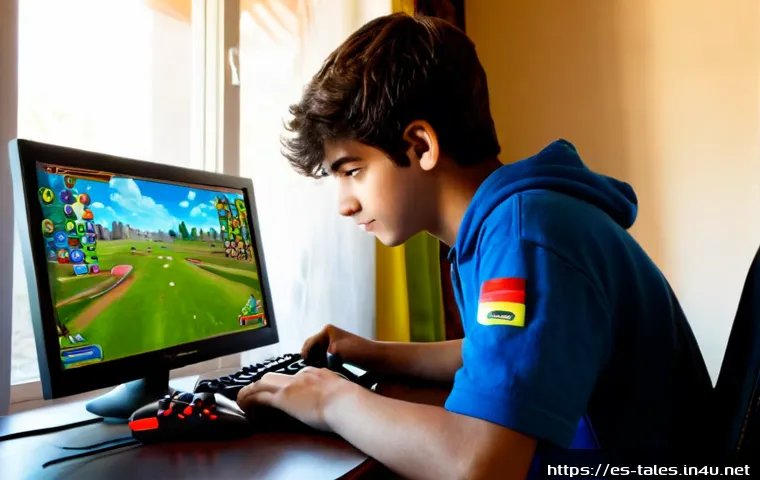 Home 17 테일즈런너 계급 초보자를 위한 설명 - Photorealistic Spanish-speaking teenage gamer at a tidy home desk, studying a colorful fantasy racin...